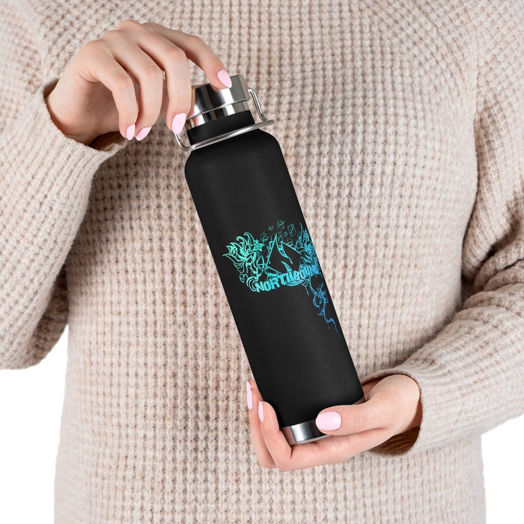 Flowers Wither Vacuum Insulated Bottle 22oz (Blue)
