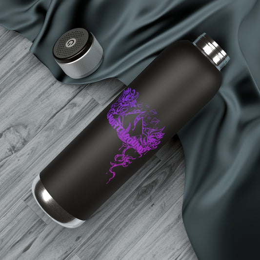 Flowers Wither Soundwave Copper Vacuum Audio Bottle 22oz (Purple)