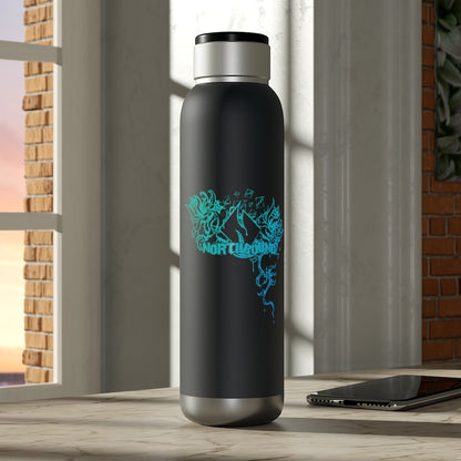 Flowers Wither Soundwave Copper Vacuum Audio Bottle 22oz (Blue)