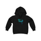 Flowers Wither Youth Heavy Blend Hooded Sweatshirt (Blue)