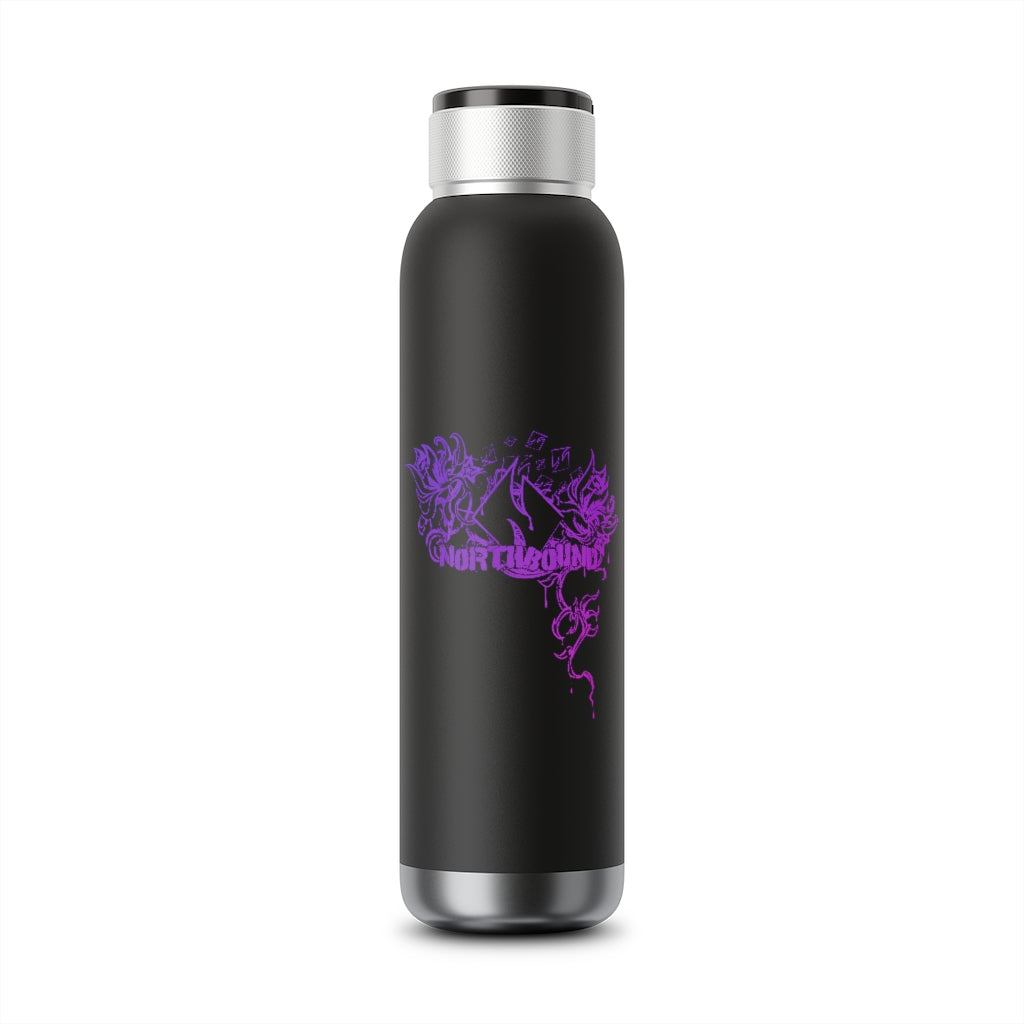 Flowers Wither Soundwave Copper Vacuum Audio Bottle 22oz (Purple)