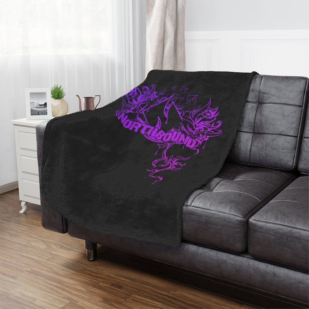 Flowers Wither Minky Blanket (Purple)