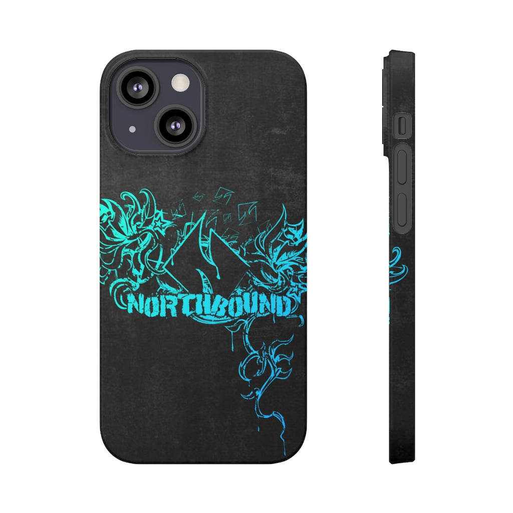 Flowers Wither Slim iPhone Case (Blue)