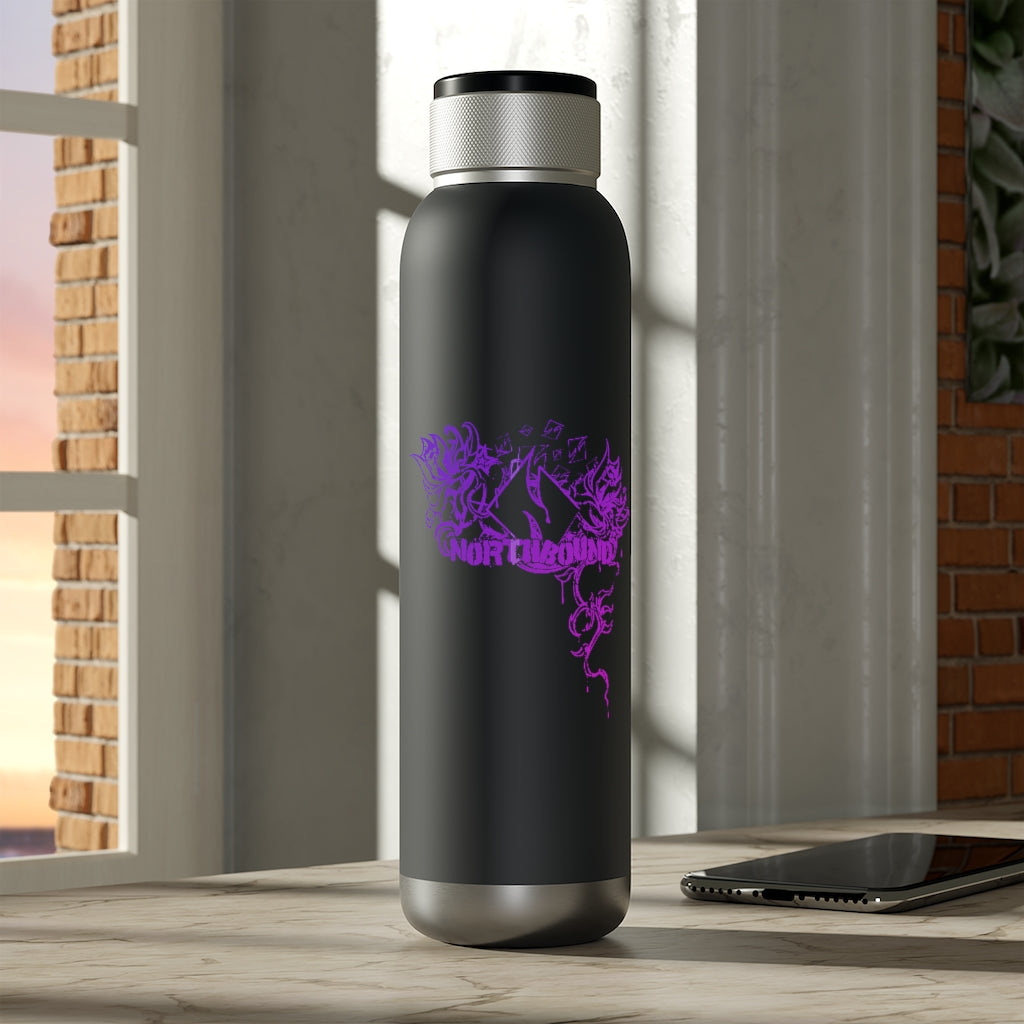 Flowers Wither Soundwave Copper Vacuum Audio Bottle 22oz (Purple)