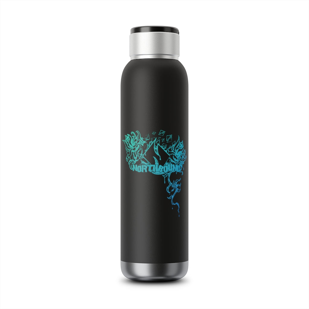 Flowers Wither Soundwave Copper Vacuum Audio Bottle 22oz (Blue)